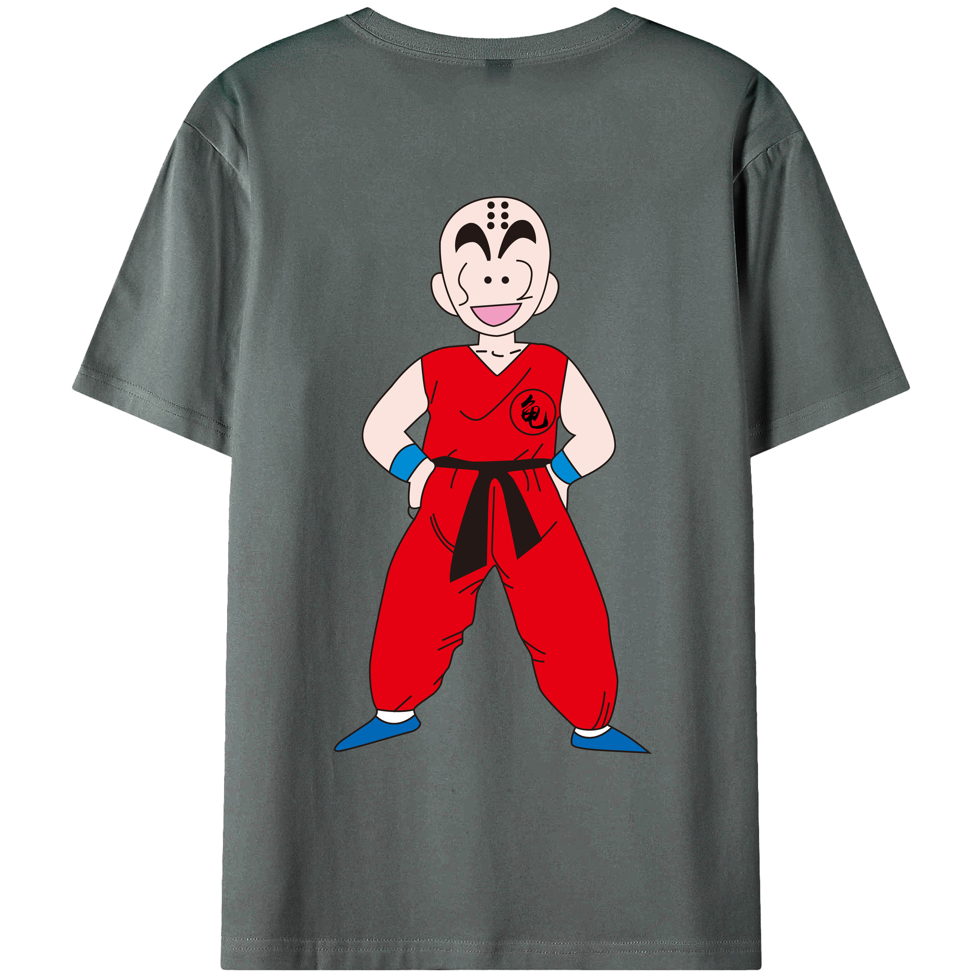 （画像用） ドラゴンボール クリリン DRAGON BALL krillin 綿100％ メンズ半袖Tシャツ（バックプリント） 通気性